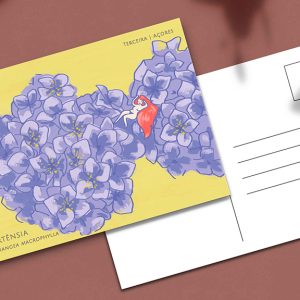 Postal ilustrado Hortensia