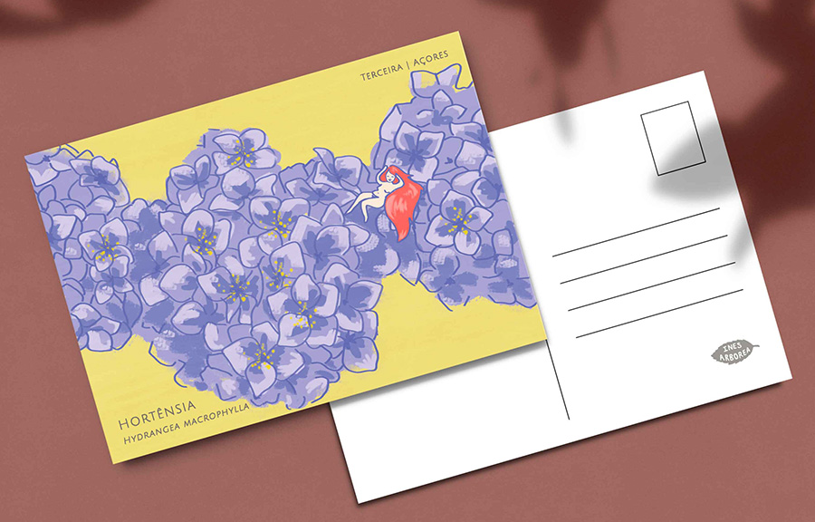 Postcard mockup design template and soft shadow overlay. Minimal
